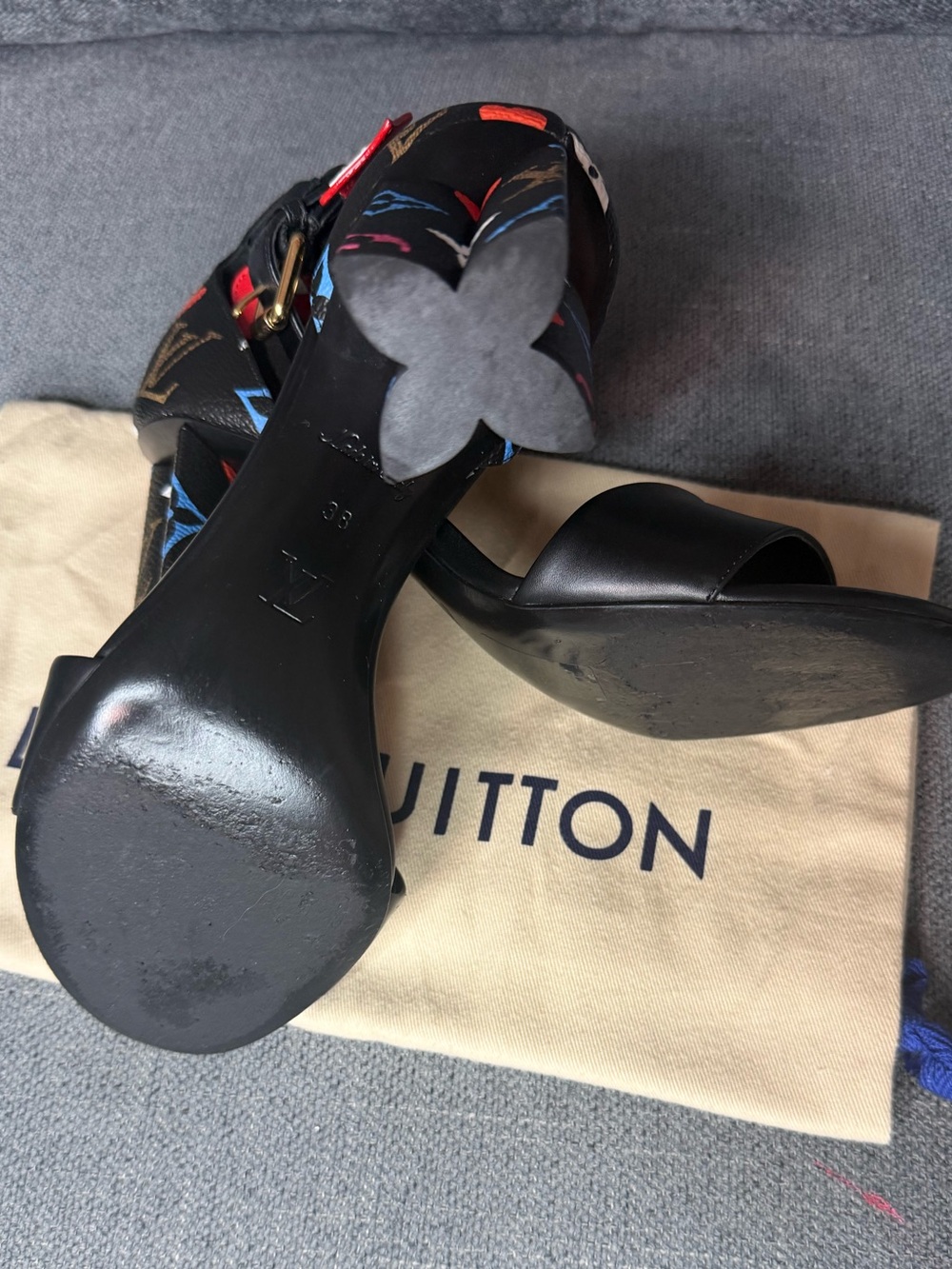 Louis Vuitton monogram multicolor Game On silhouette sandals - Picture 8 of 9
